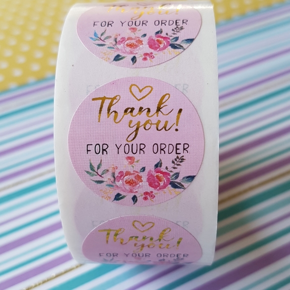 500 pcs Thank You For Your Order Stickers 1" - Picture 2 of 4